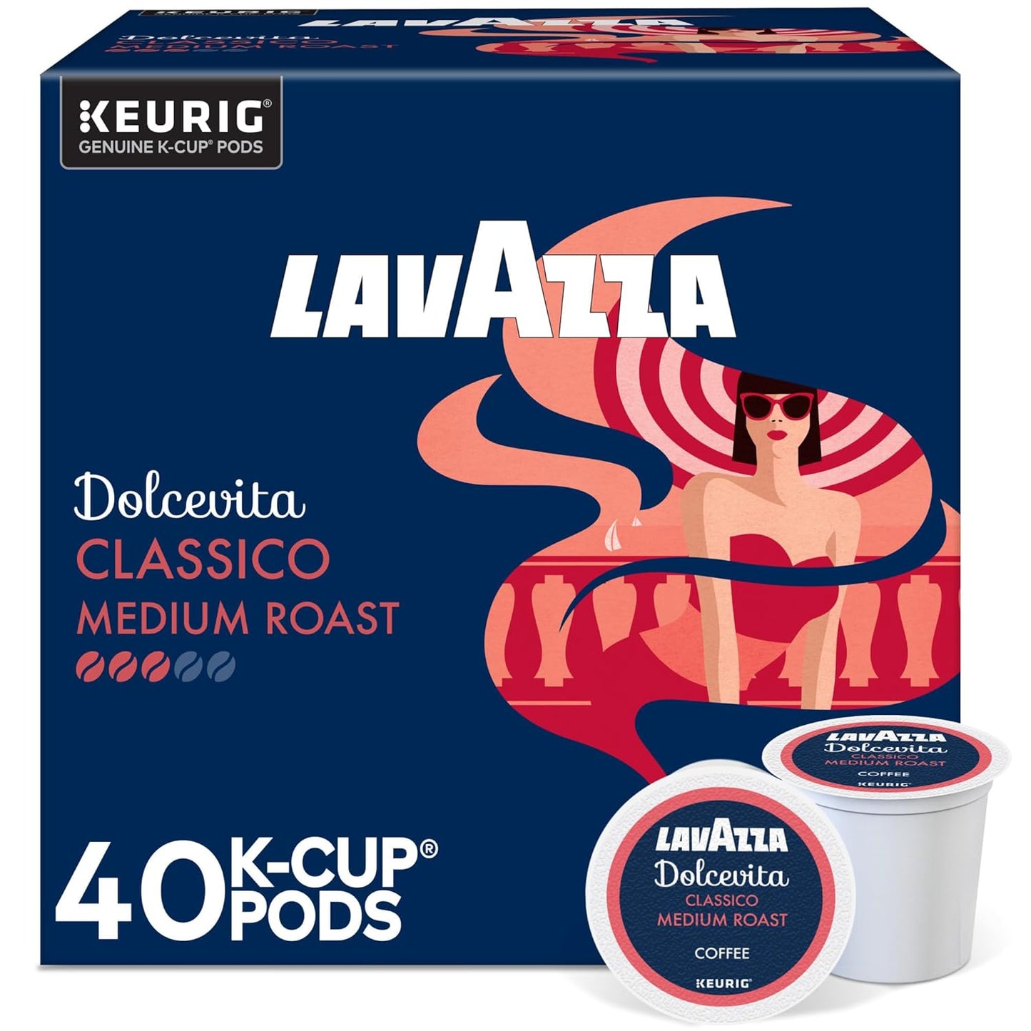 Lavazza Dolcevita Classico Single-Serve Keurig K-Cup Pods Medium Roast Coffee 40-Count Box