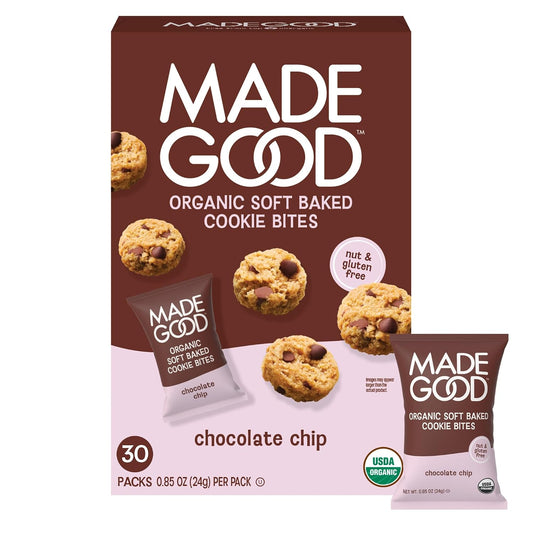 Gluten-free chocolate chip mini cookies for school snacks, 30 count