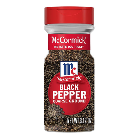 McCormick Coarse Ground Non GMO Black Pepper, Hand-Harvested, 3.12 oz