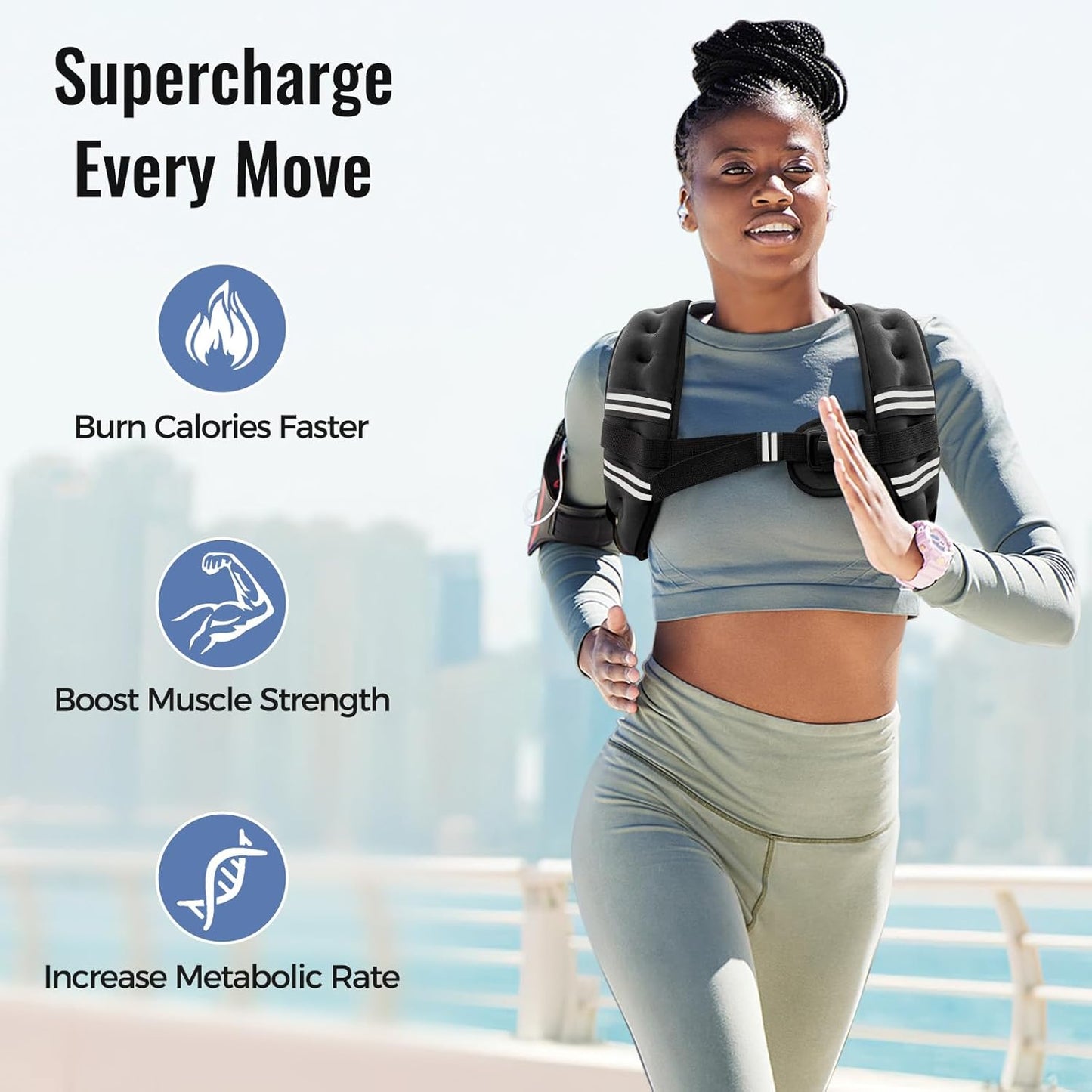 Zeerun Weighted Vest for Women & Men - Adjustable Fitness Training Vest