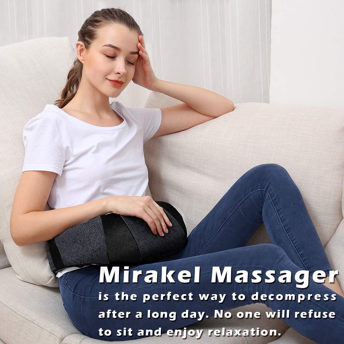 Mirakel Shiatsu Neck Massager for Deep Tissue Pain Relief with Heat