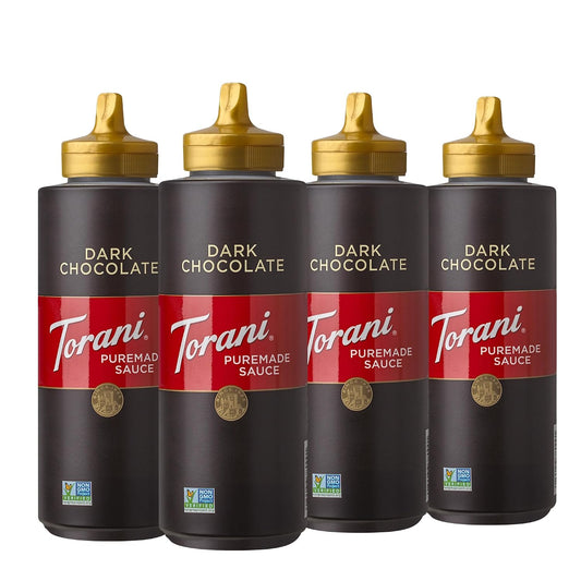 Torani Puremade Sauce, Dark Chocolate, 16.5 Ounces (Pack of 4)