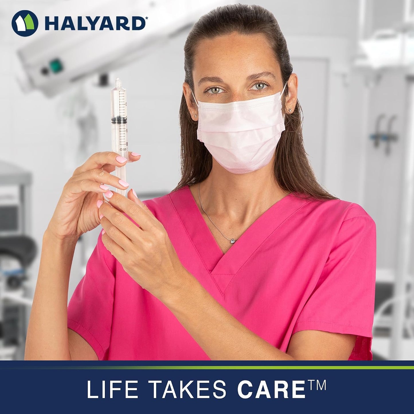 HALYARD Pink Level 1 Procedure Mask with Earloops, 57578
