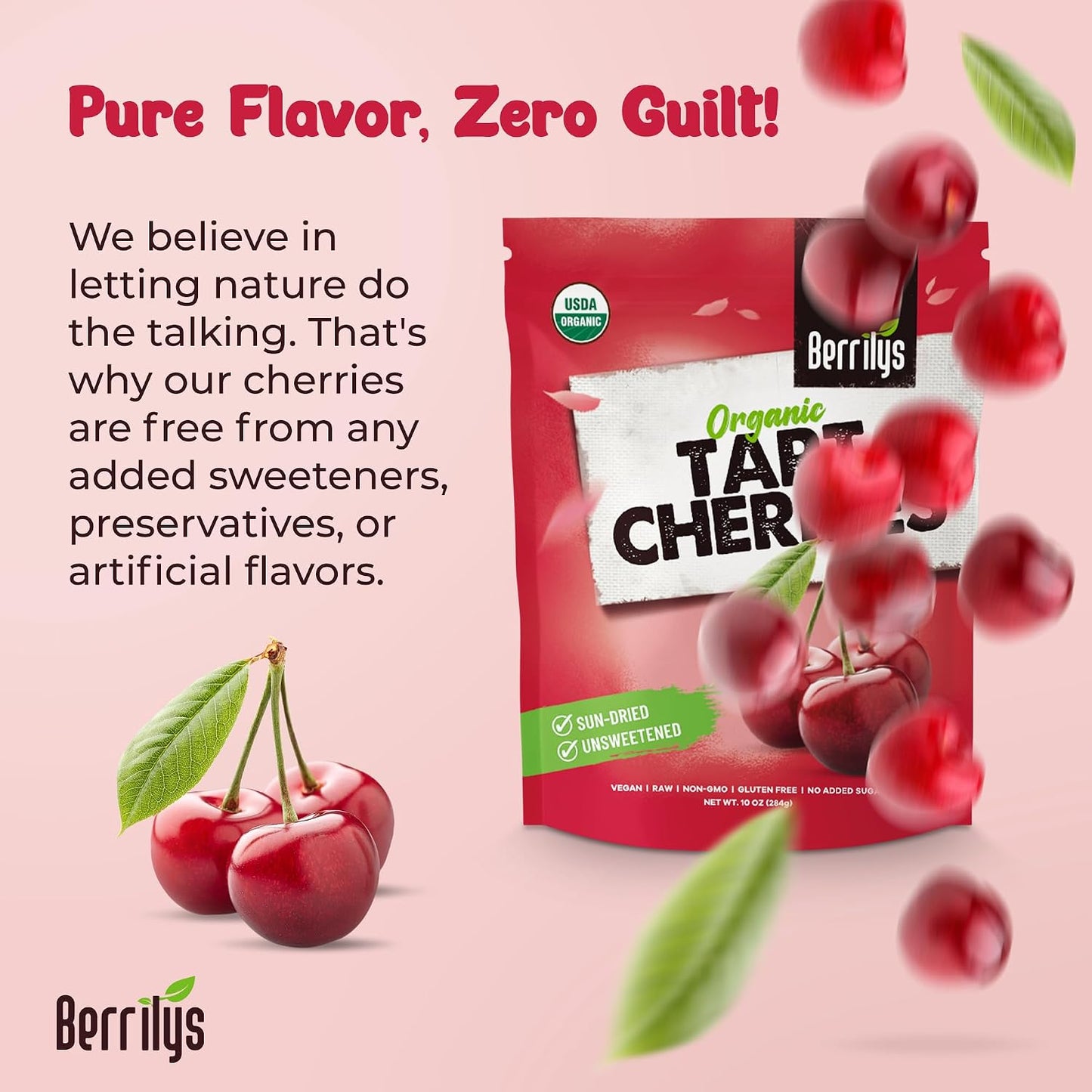 Organic Dried Tart Cherries for Snacking and Baking