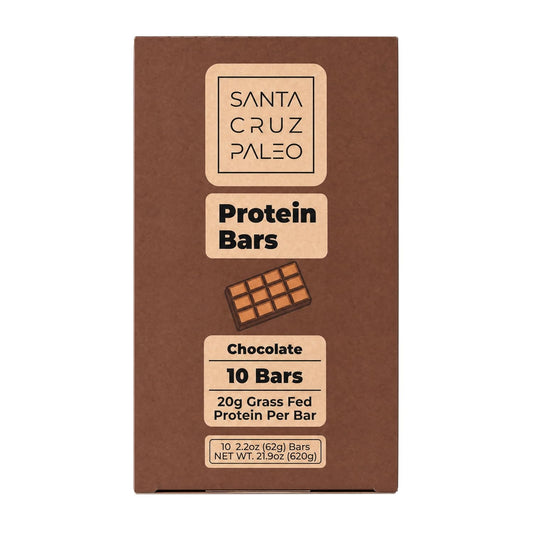 Grass-Fed Whey and Collagen Protein Bar, 20g Protein, Chocolate Flavor, Pack of 10