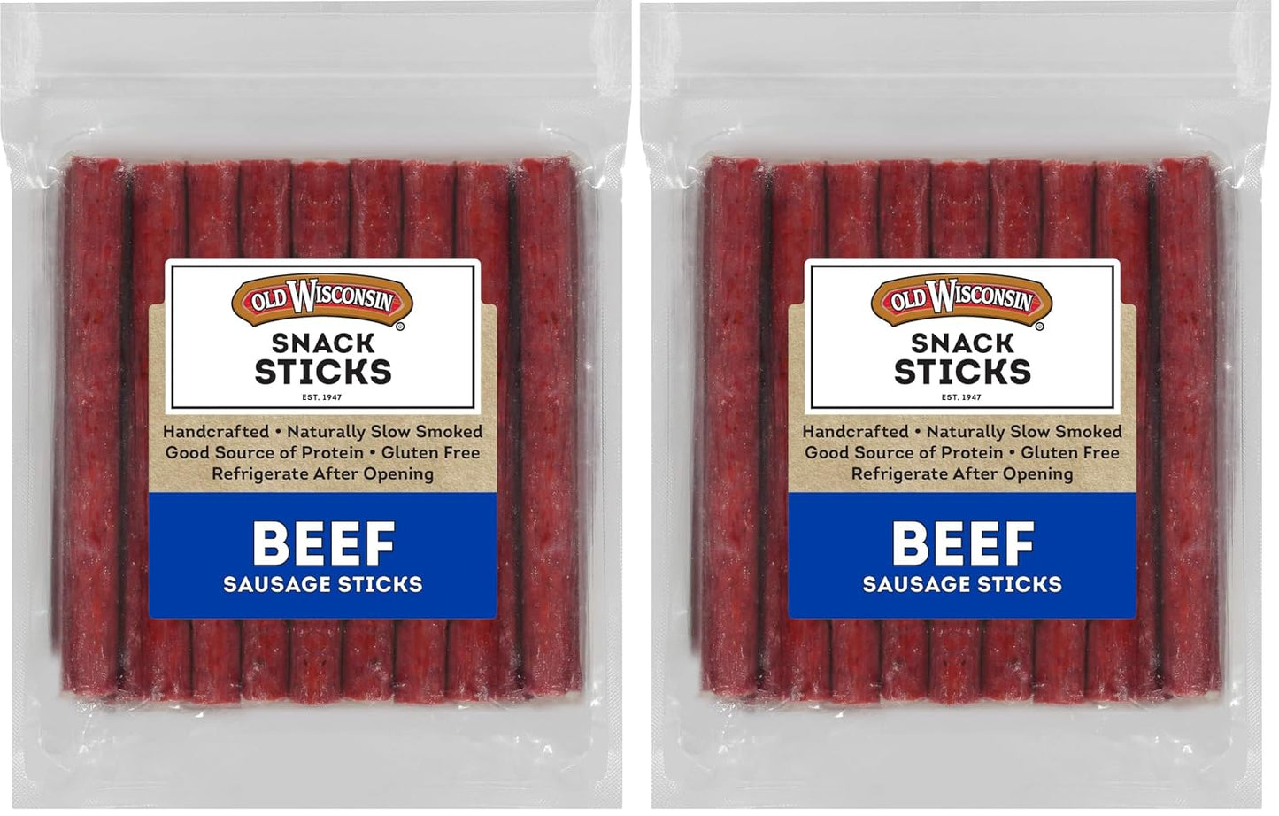 Old Wisconsin Beef Sausage Snack Sticks, 26 Ounce Resealable Package
