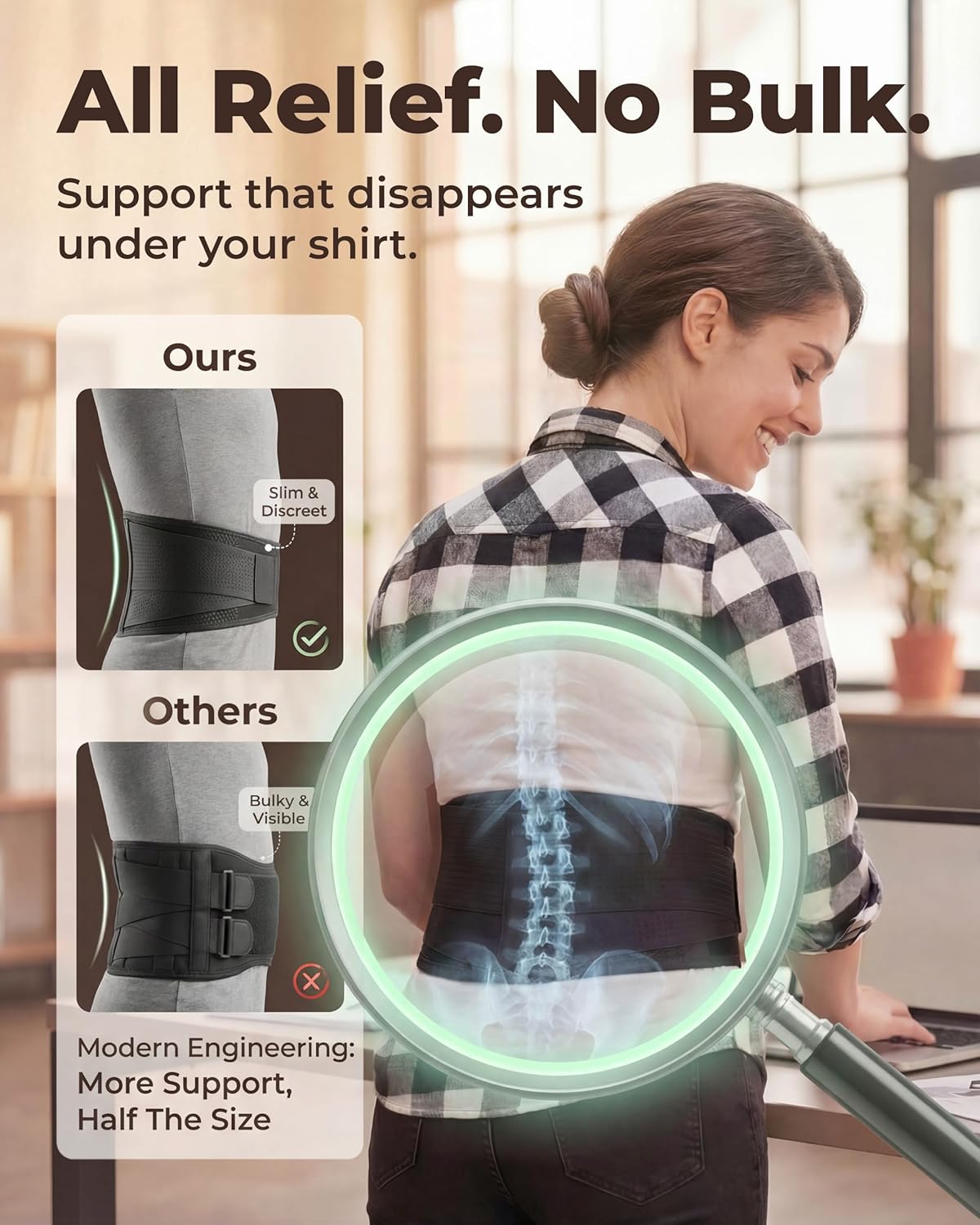 Sparthos Back Brace for Lower Back Pain Relief - Breathable Lumbar Support