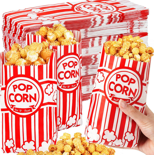 500pcs Paper Popcorn Bags for Party and Movie Nights
