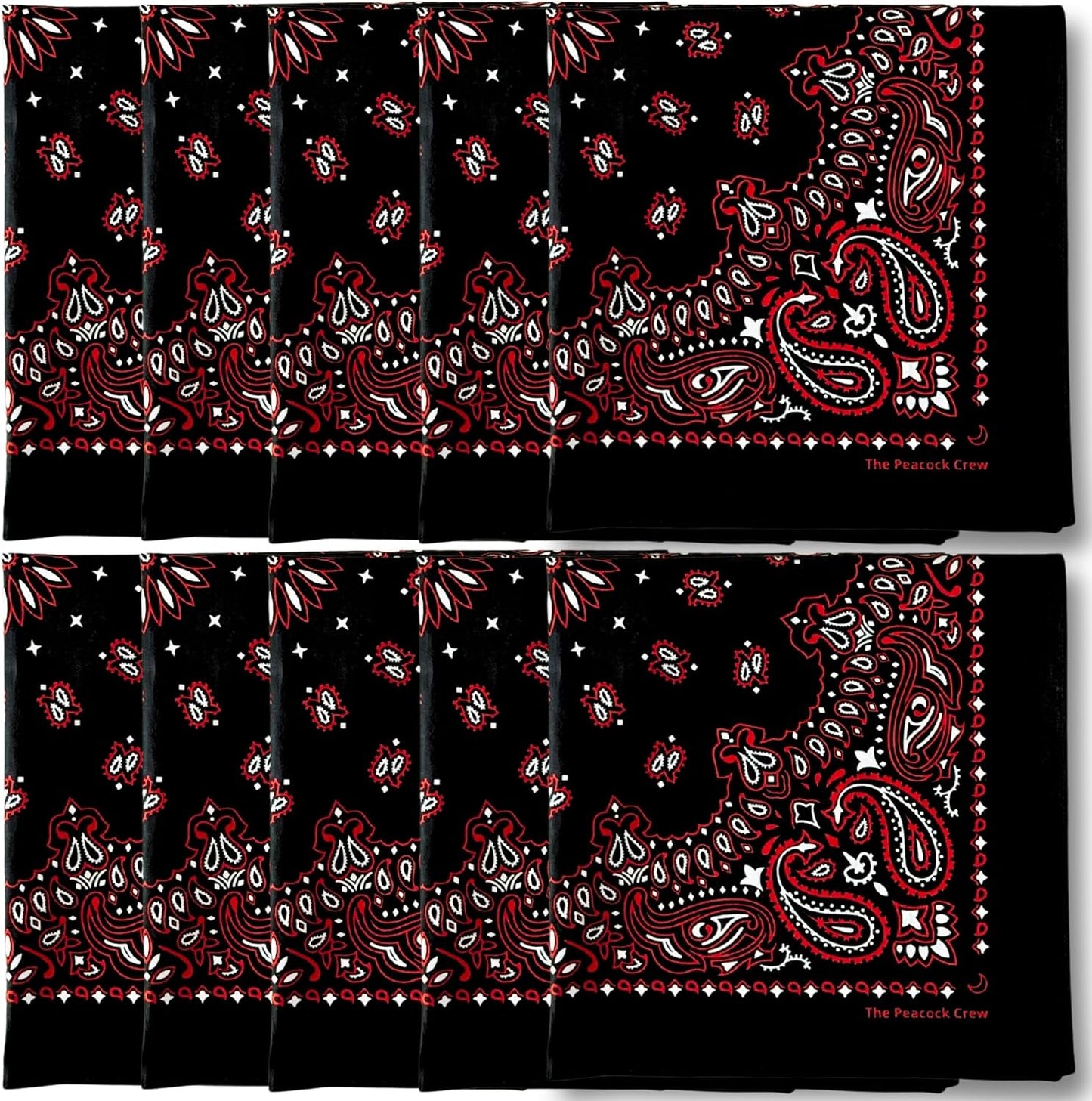 Peacock Crew Premium Soft Cotton Bandanas Paisley 22 x 22 inches