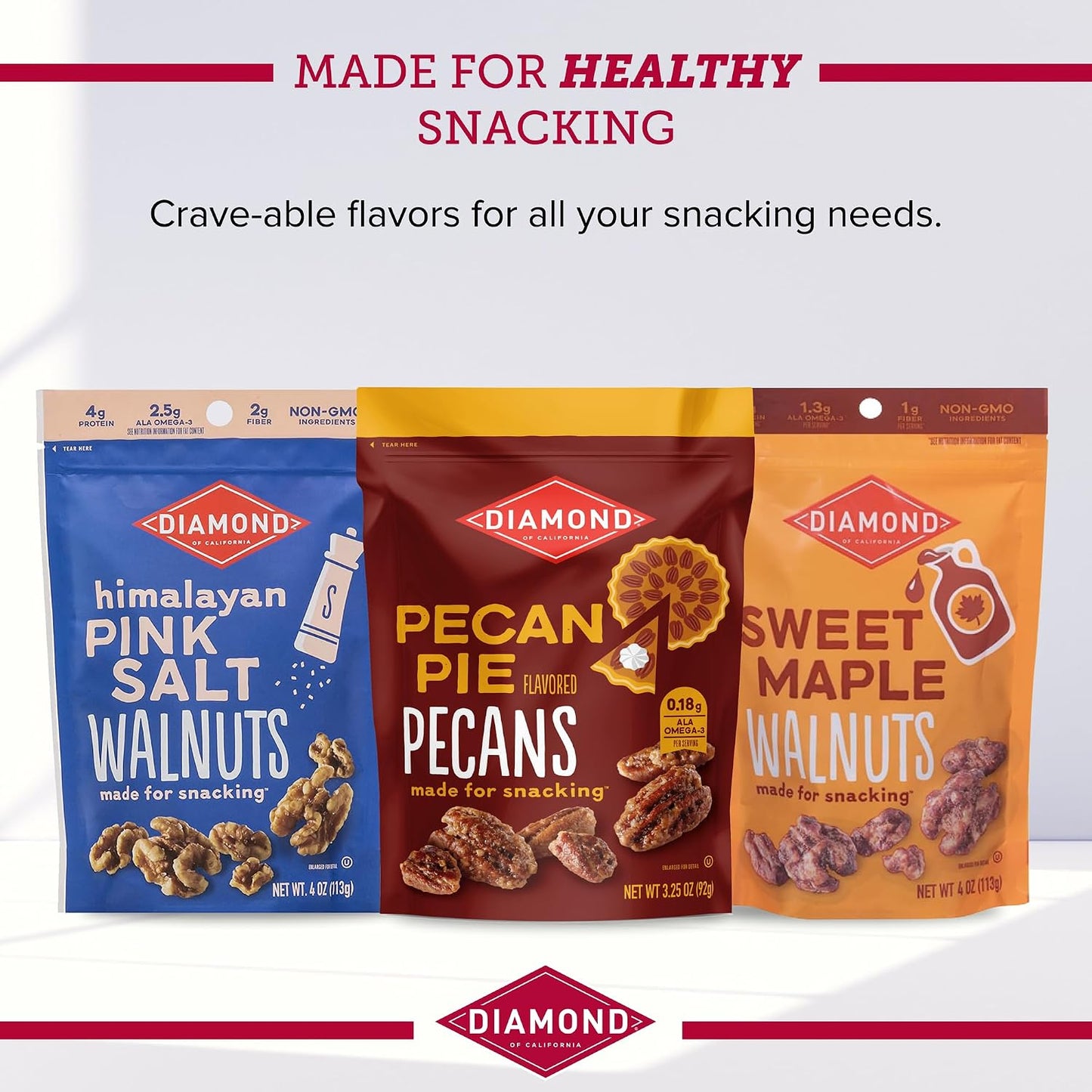 Diamond of California Salted Dark Chocolate Walnut Snack Nuts, 4 oz. (4 Pack)