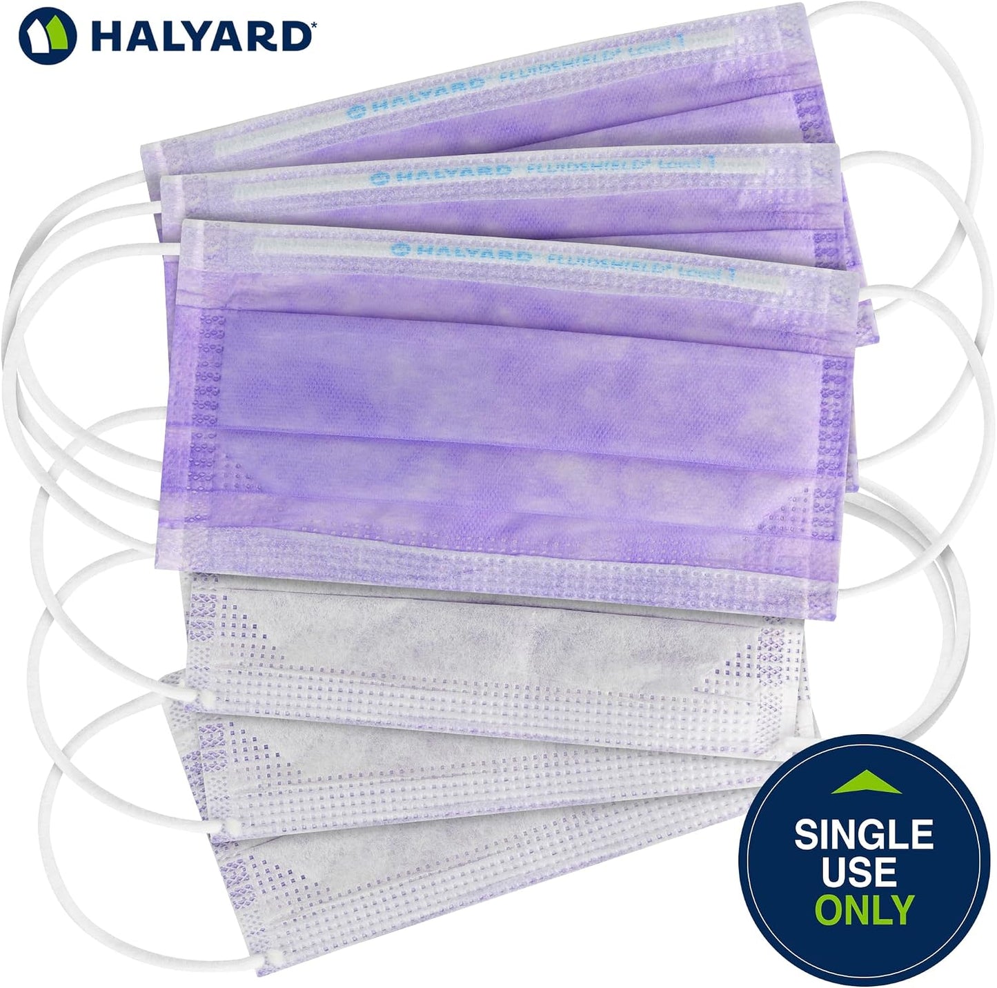 Halyard FluidShield 1 Disposable Procedure Mask Lavender 25868
