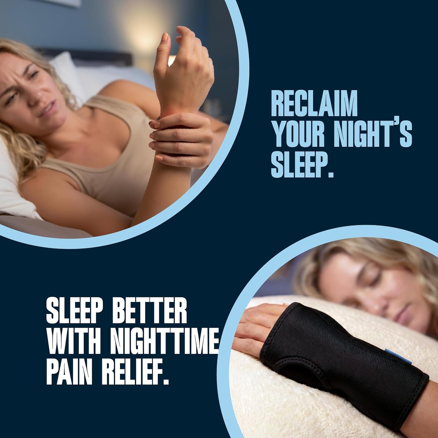 ComfyBrace Nighttime Pain Relief Wrist Brace for Carpal Tunnel and Arthritis