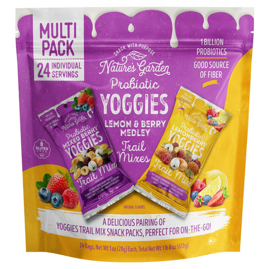 Nature's Garden Probiotic Yoggies Trail Mix Multipack, 24oz Variety Pack