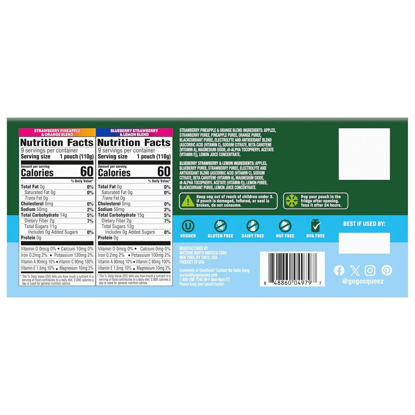 18-count variety pack of no sugar added active fruit blend with electrolytes
