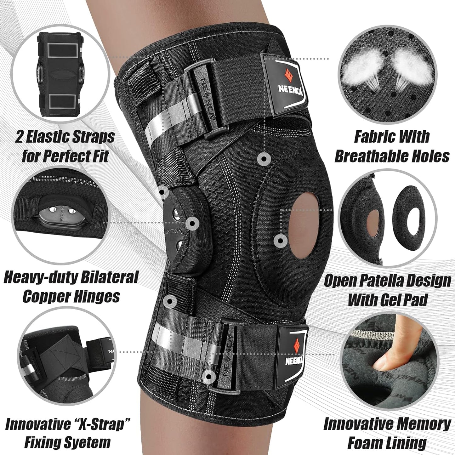 NEENCA Professional Knee Brace for Knee Pain Relief and Sports Protection