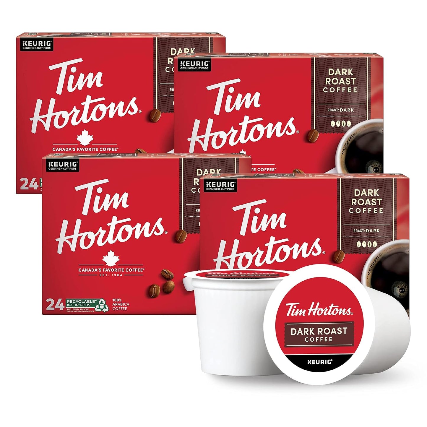 Tim Hortons Original Blend Medium Roast Coffee K-Cup Pods Compatible with Keurig Brewers