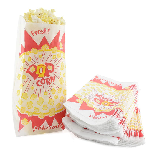 1 oz. Popcorn Bags, Burst Design, 1000 per Case, Made in USA