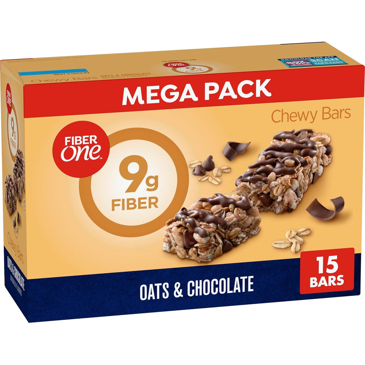 Fiber One Chewy Bars, Oats and Chocolate, Mega Pack, 15 Count, 21.2 oz