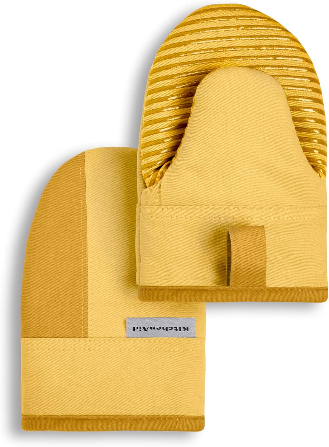 KitchenAid Beacon Two-Tone Non-Slip Mini Oven Mitt Set, Pistachio/Graphite Green, 5.5"x8", 2 Piece