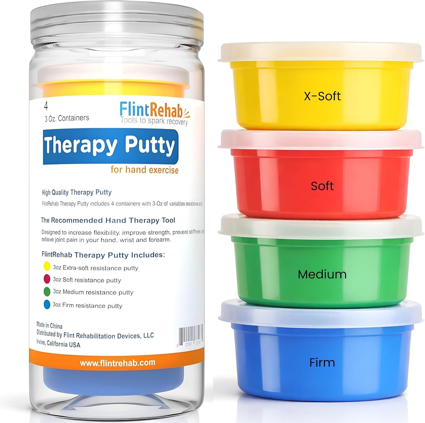 FlintRehab Therapy Putty for Teens & Adults 4 Pack