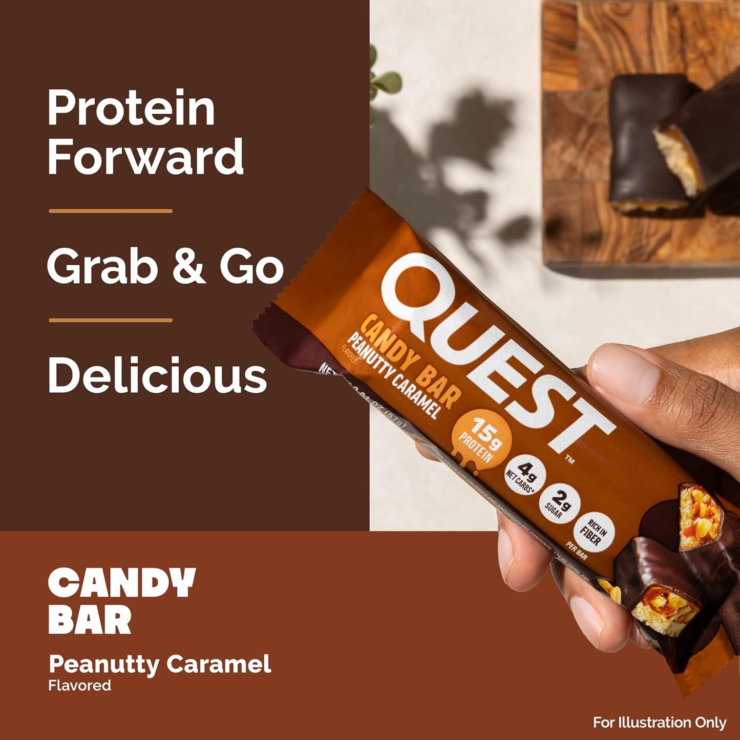 Quest Nutrition Protein Bar, Peanutty Caramel Flavor, 12 Count, Gluten Free