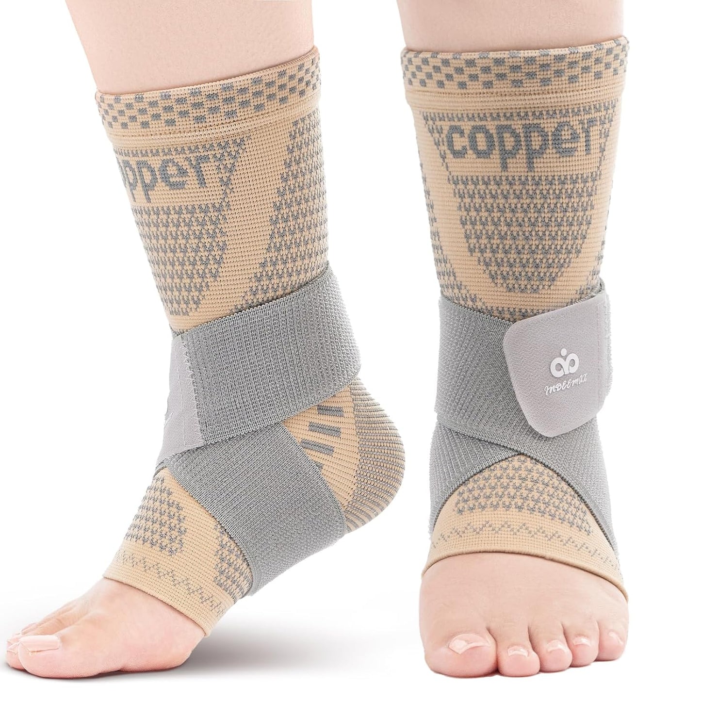 INDEEMAX Copper Infused Ankle Brace for Women and Men, Ankle Compression Sleeve Support
