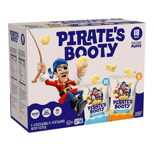 Pirate's Booty Aged White Cheddar and Cheddar Blast Cheese Puffs Variety Pack
