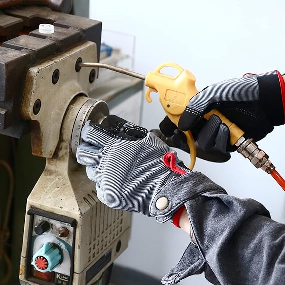 HANDLANDY Work Gloves for Men & Women, Utility Mechanic Working Gloves Touch Screen, Flexible Yard Work Gloves