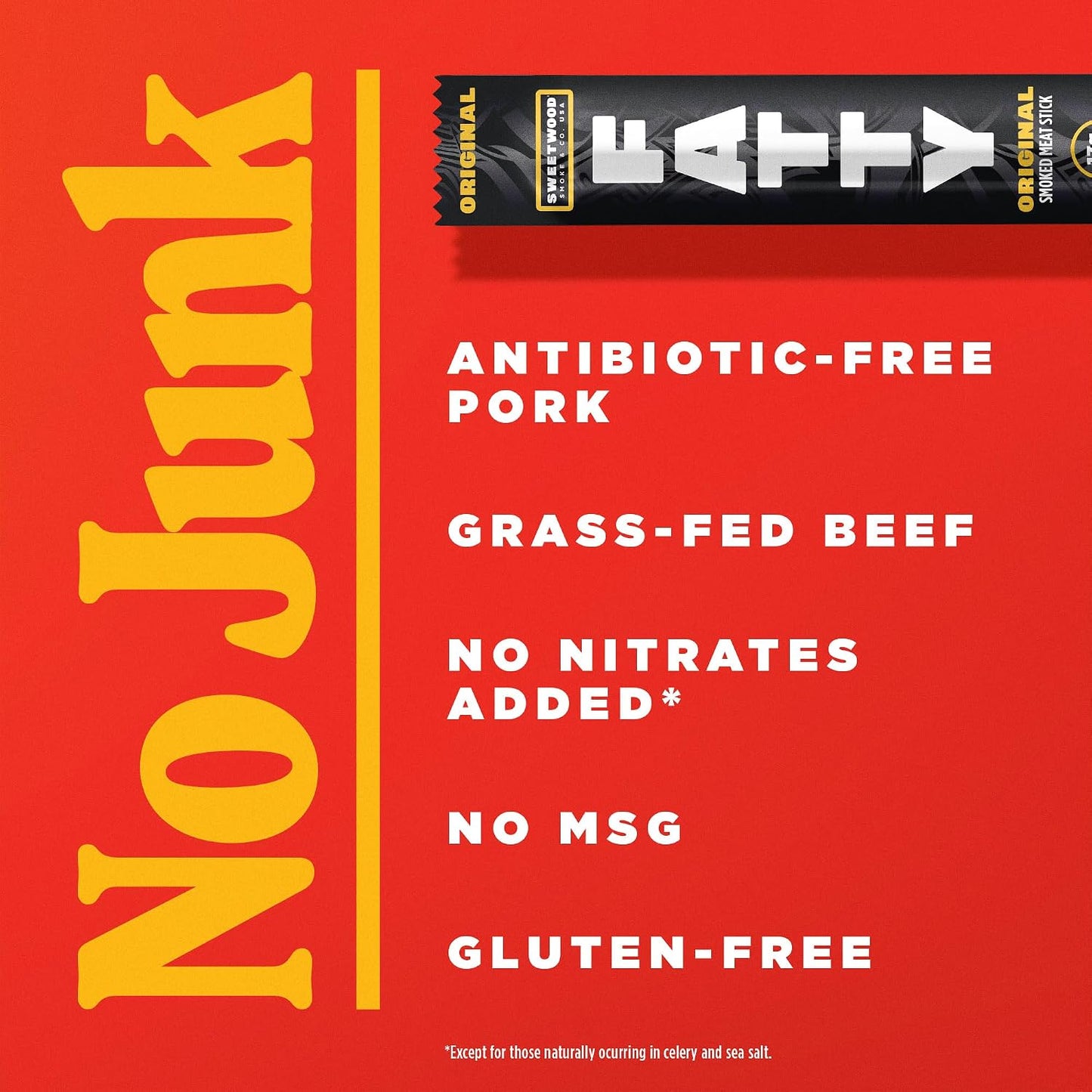 Grass Fed Beef and Pork Meat Sticks, 13g Protein, 2 oz, Pack of 20