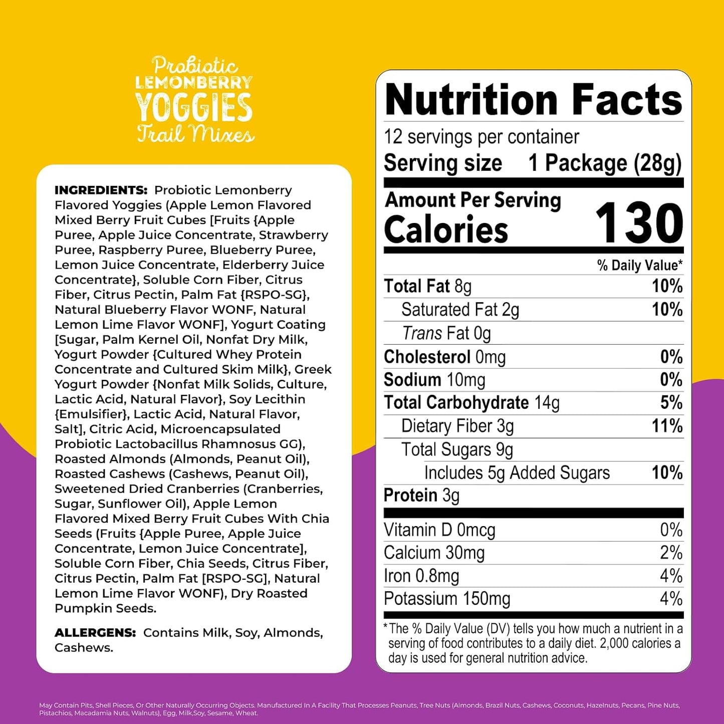 Nature's Garden Probiotic Yoggies Trail Mix Multipack, 24oz Variety Pack