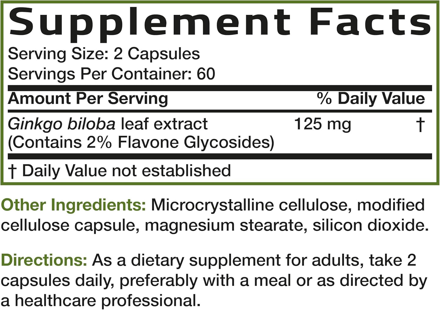 Bronson Ginkgo Biloba Extra Strength Supports Brain Function & Memory Support, 120 Vegetarian Capsules