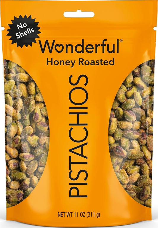 Honey Roasted Pistachios No Shells, 11 Ounce Resealable Bag, Gluten Free