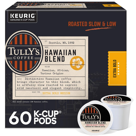 Tully's Coffee Hawaiian Blend Keurig Single Serve K-Cup Pods 60 Count