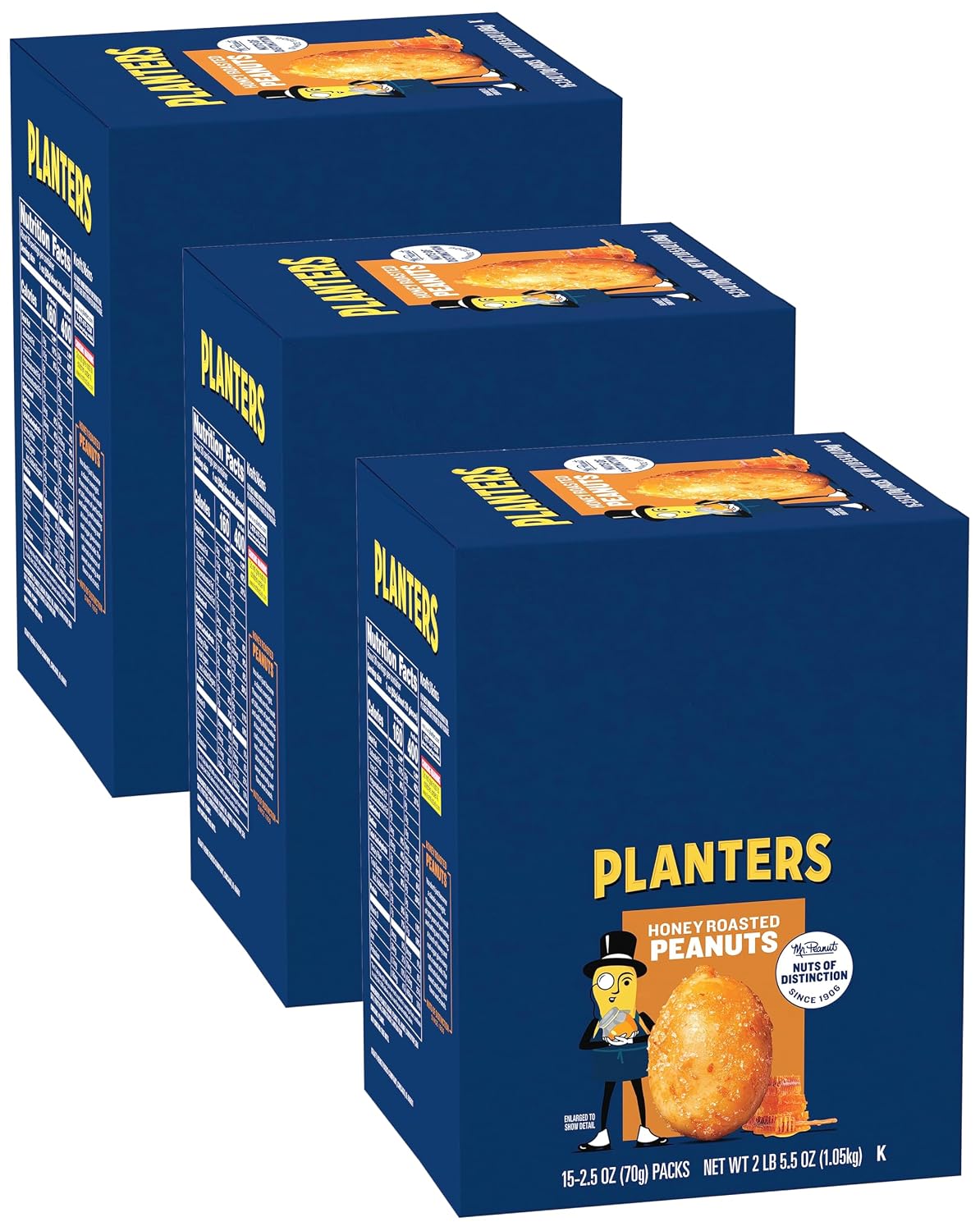 Planters Honey Roasted Peanuts, 2.5 Ounce, 15 Count, Kosher