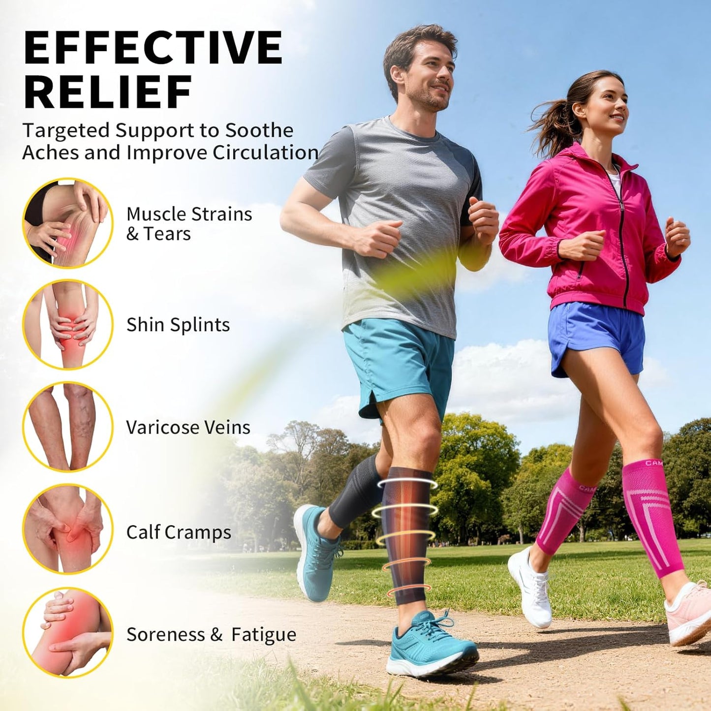 CAMBIVO Calf Compression Sleeve for Men and Women, Shin Splint Support and Varicose Vein Treatment