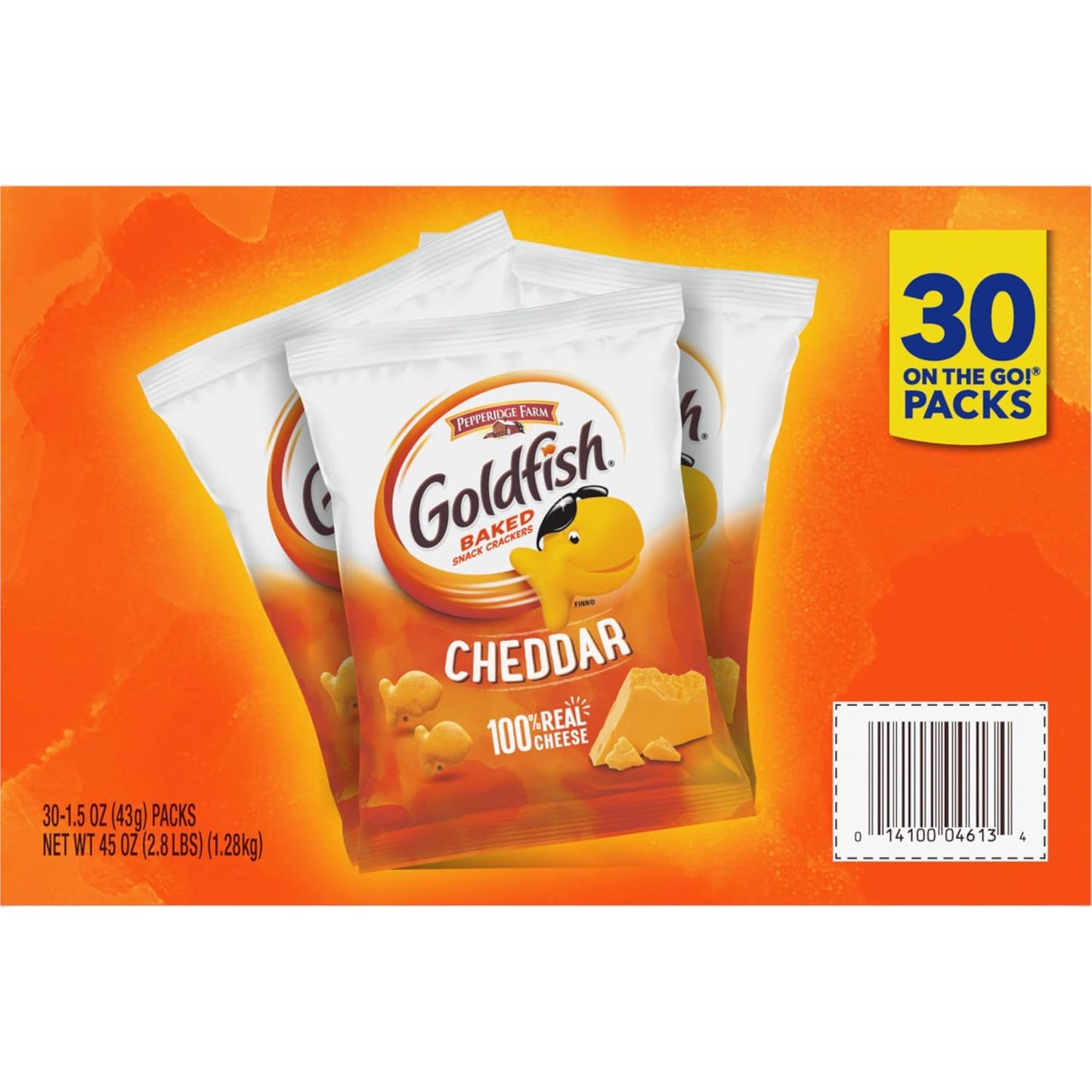 Goldfish Cheddar Crackers, 1.5 oz. Snack Packs, 30 Count