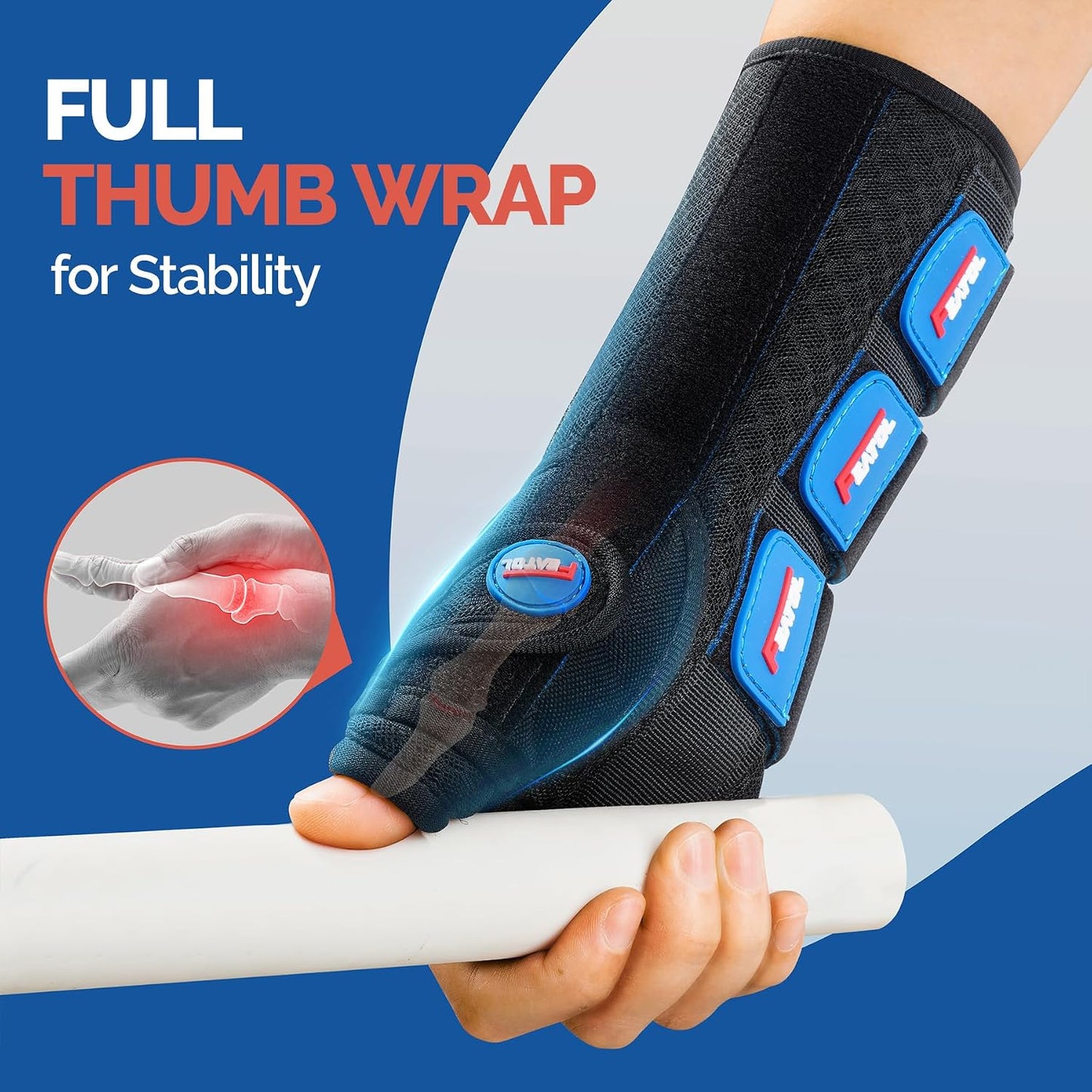 FEATOL Carpal Tunnel Wrist Brace Night Support for De Quervains Tenosynovitis and Tendonitis
