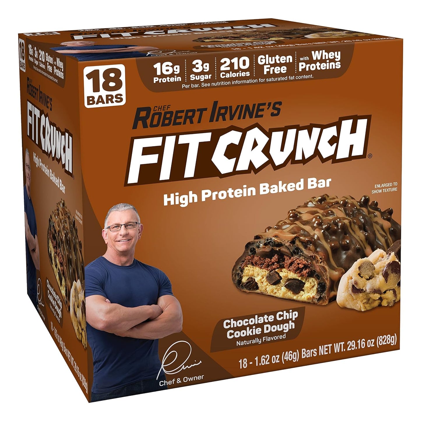 FITCRUNCH Snack Size Protein Bars, 6-Layer Baked, 18 Bars, Mint Chocolate Chip