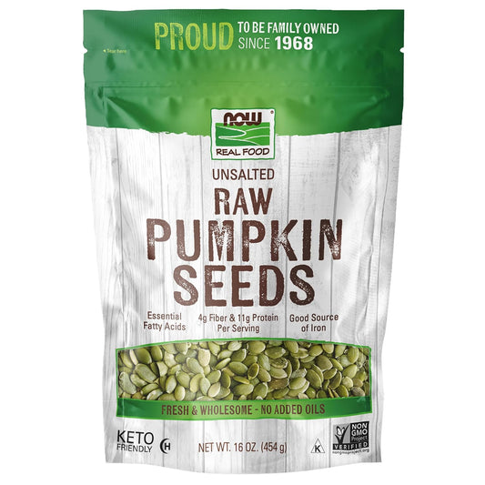 NOW Foods Pumpkin Seeds: Raw, Unsalted, Rich in Iron, Protein-Packed, Non-GMO, 1-Pound