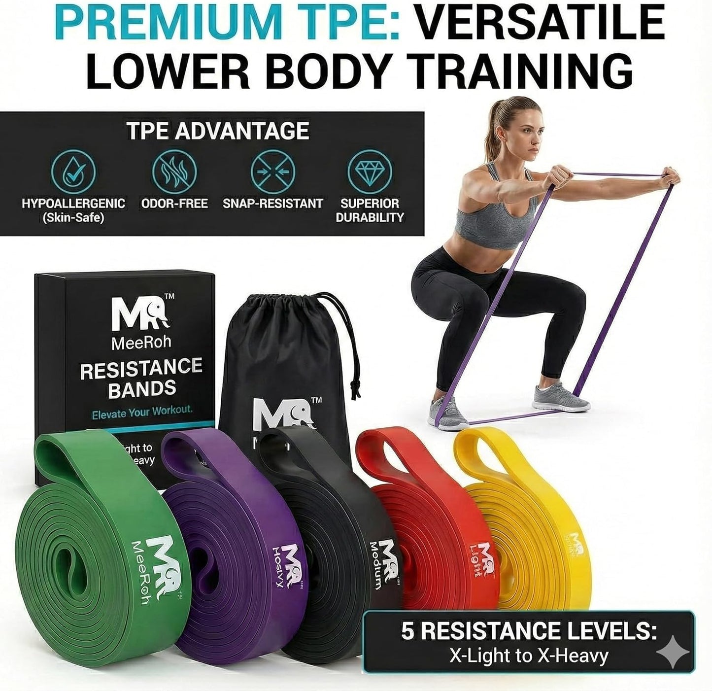 MeeRoh Heavy Duty Resistance Band for Pull Ups and Calisthenics Training