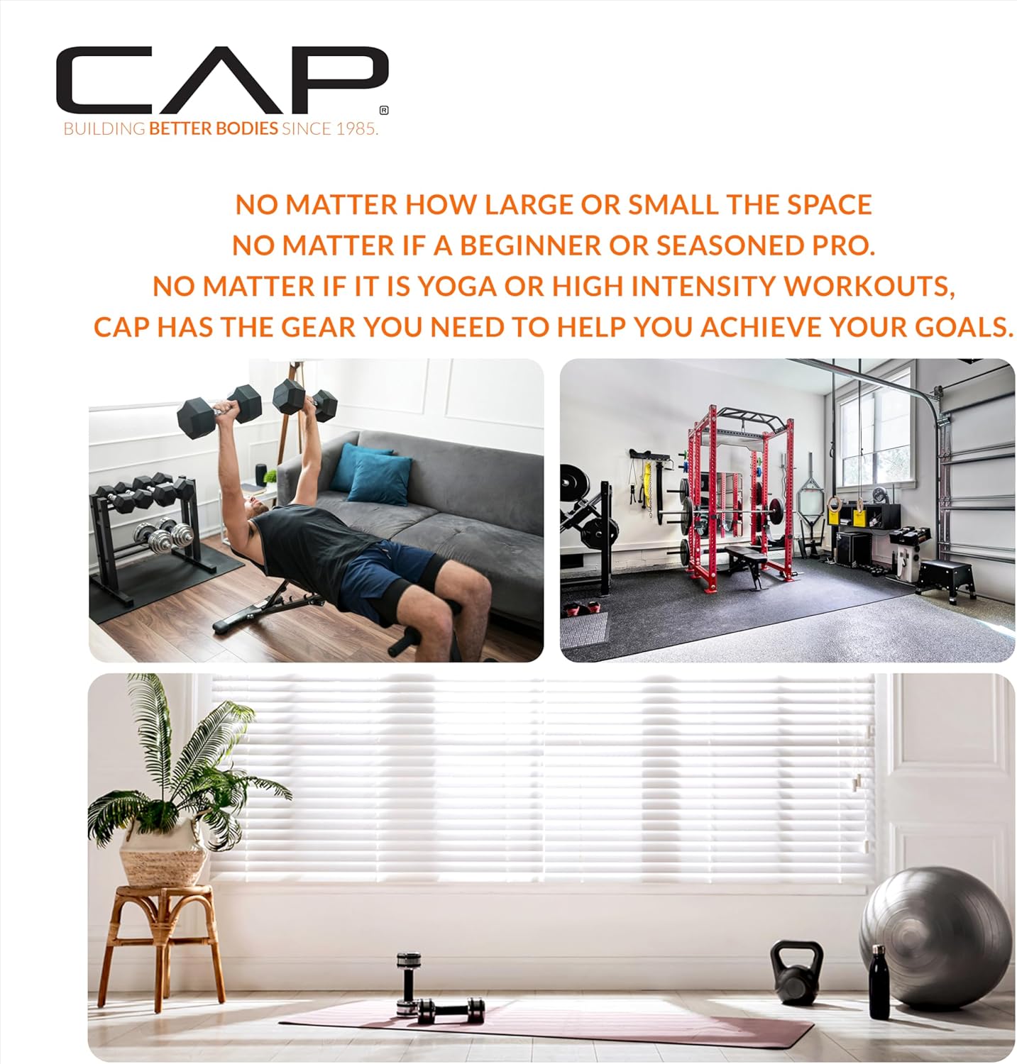 CAP Barbell 2-Inch Folding Anti-Tear Exercise Mat, Multiple Colors
