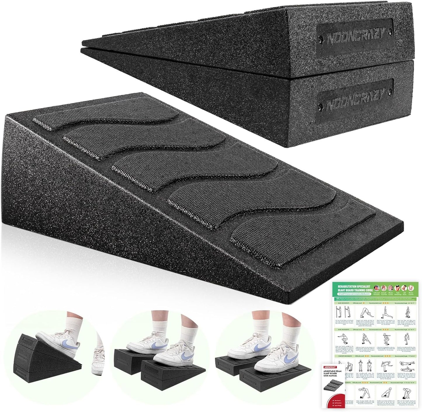 Slant Board for Calf Stretching, 5 Adjustable Angles, 480 lbs Capacity