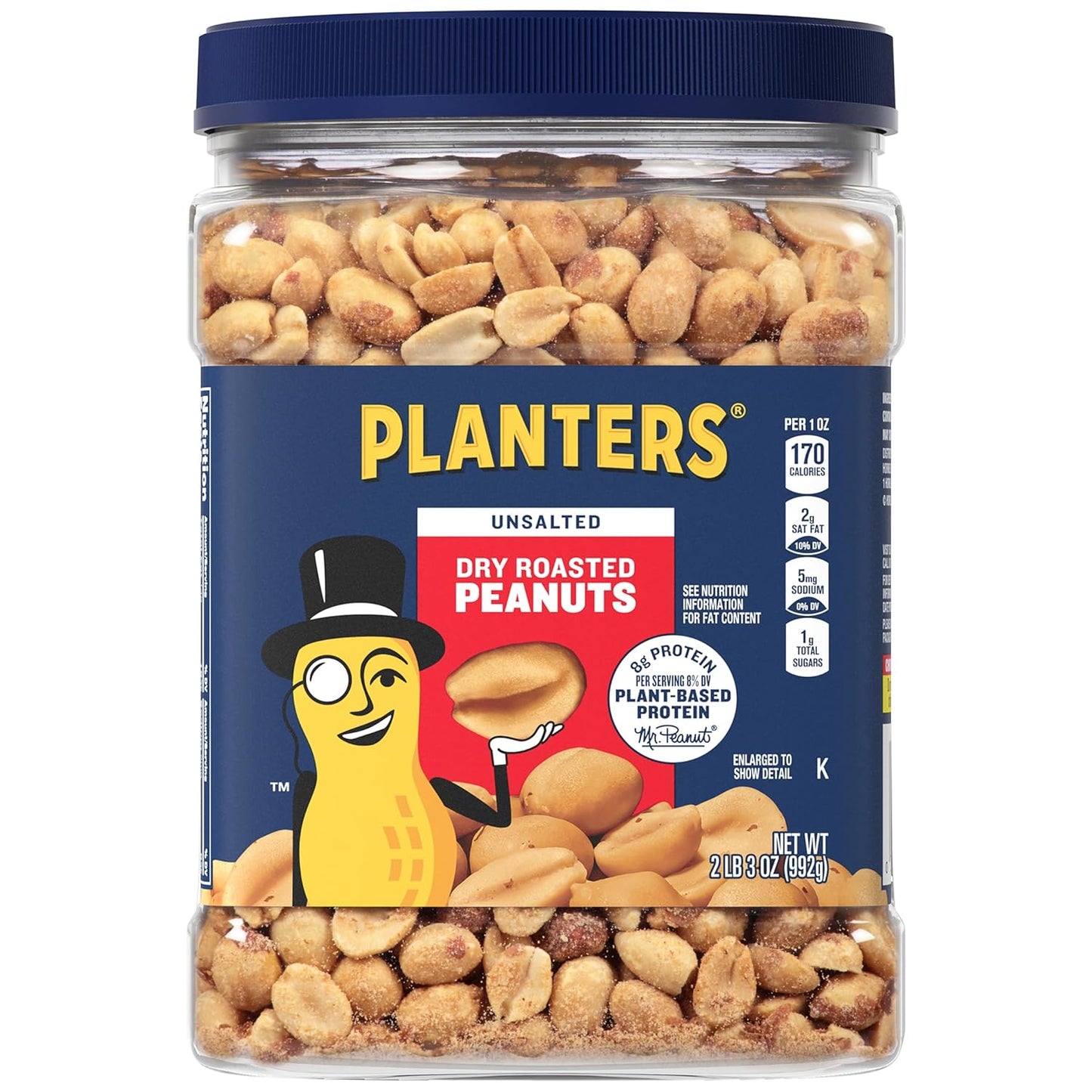 Planters Salted Cocktail Peanuts, 2.19lb Jar, Kosher, Bulk Nuts