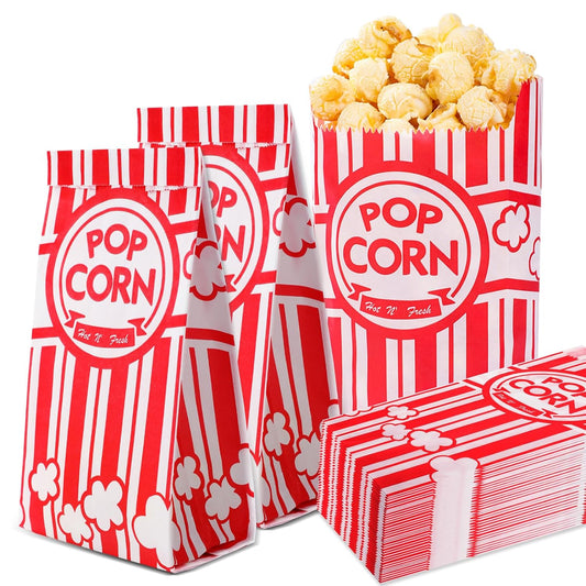 VOISEN Paper Popcorn Bags, 200 Pack, 1oz Individual Servings for Popcorn Machines