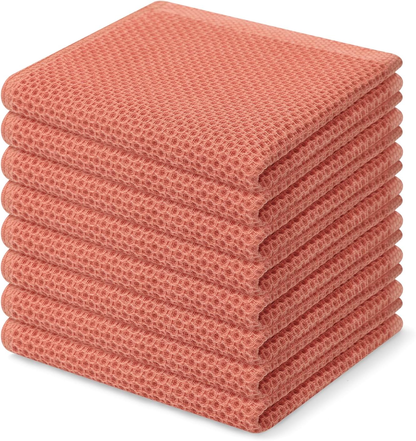 Homaxy 100% Cotton Waffle Weave Kitchen Dish Cloths 6-Pack, Dark Grey | 12 x 12 Inches, Ultra Soft Absorbent Dish Towels, Quick Drying Dish Rags with Hanging Loop