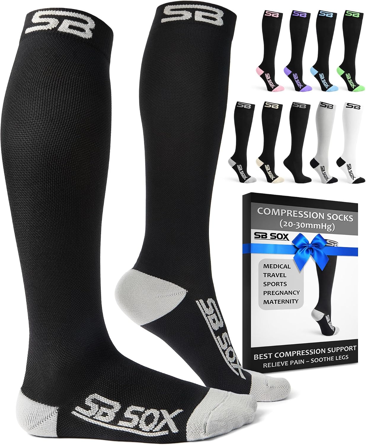 SB SOX Compression Socks for Men & Women 20-30mmHg