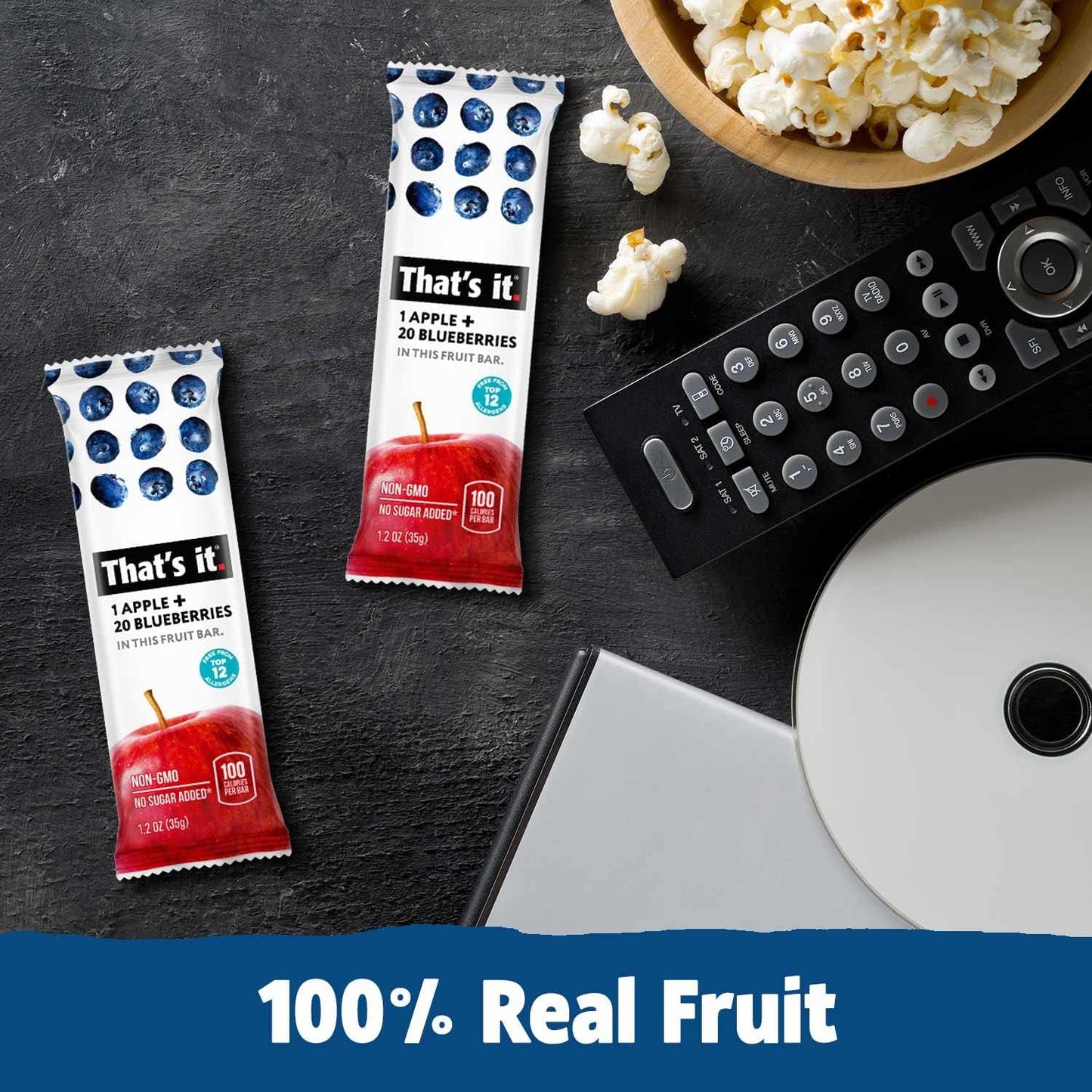 That's It Fruit Bars Variety Pack, 20 Pack, 100% Natural Fruit Snacks, Gluten-Free, Vegan & Low Carb