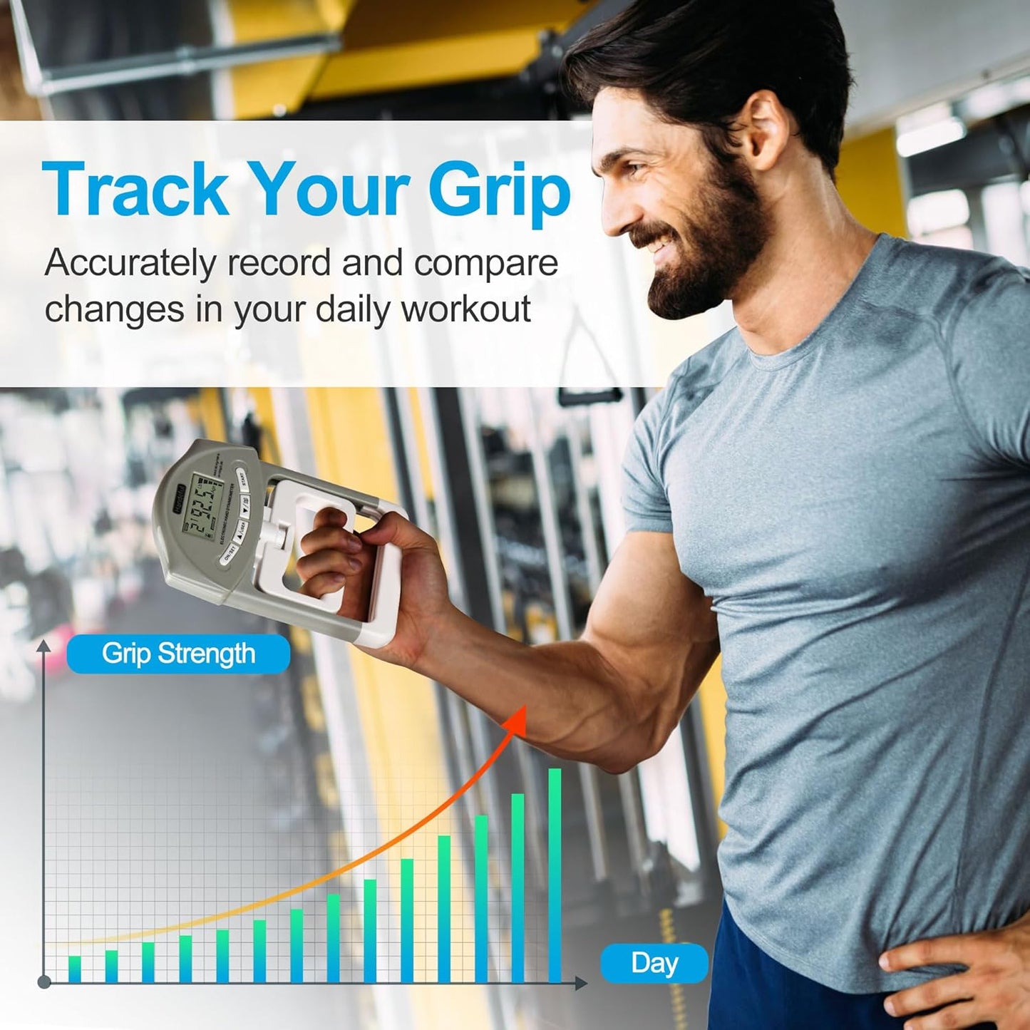 Handeful Grip Strength Tester Trainer - Dynamometer Handgrip Measurer