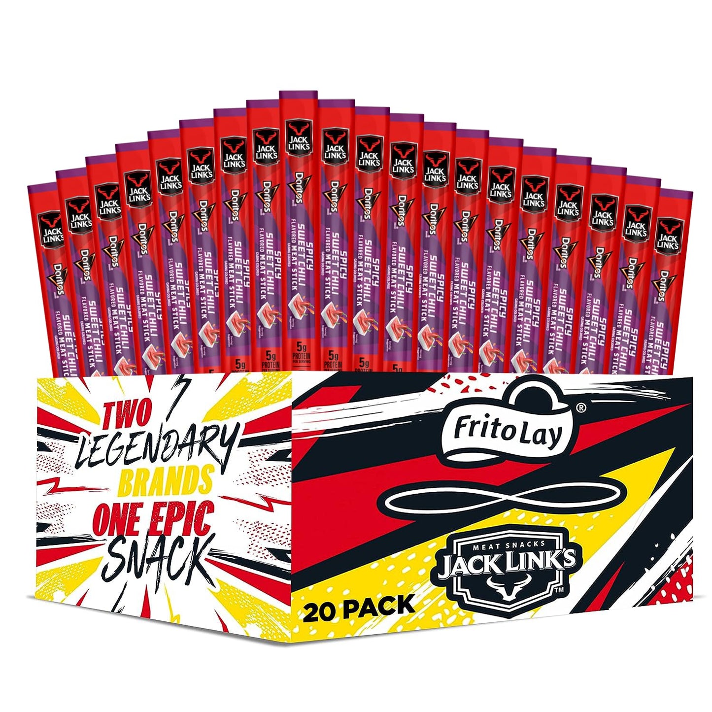 Frito Lay Jack Link's Meat Sticks Flamin' Hot Pack of 20