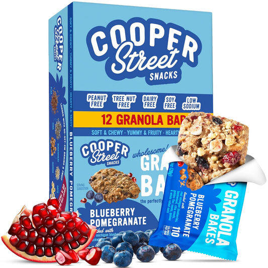 Soft Baked Granola Bars with Blueberry Pomegranate Flavor, 12 Count, Nut and Dairy Free